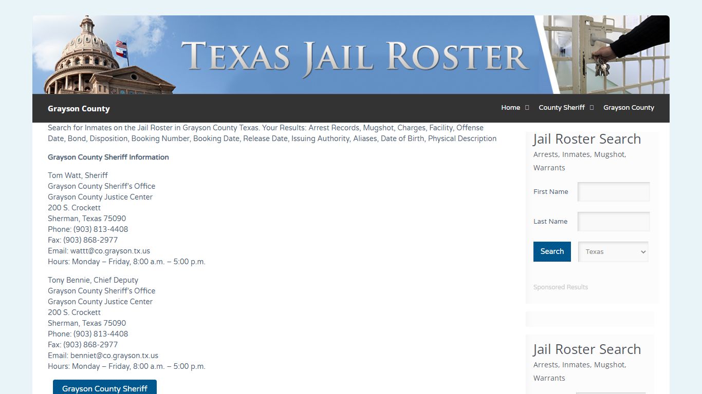 Grayson County | Jail Roster Search