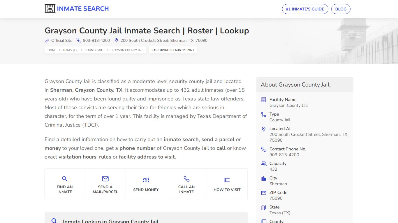 Grayson County Jail Inmate Search | Roster | Lookup